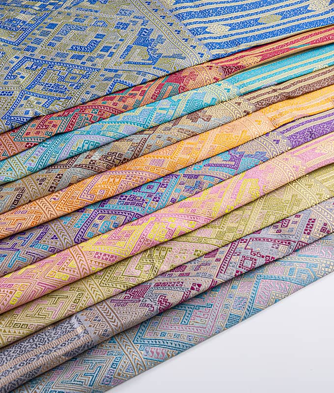 Vải Jacquard Polyester rỗng cho Sarong truyền thống của Lào